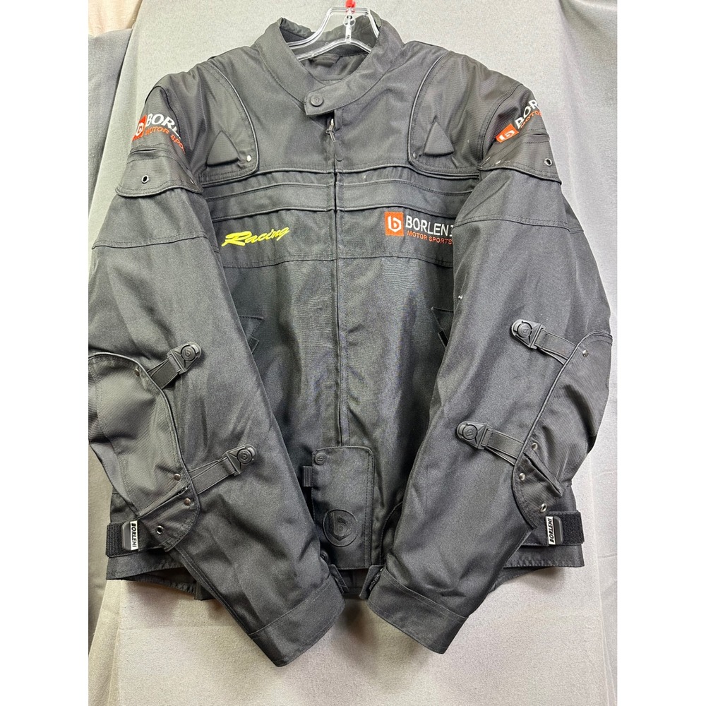 Borleni Motor‎ Sports Racing Jacket Men XL Black Motorcycle Riding Padded Zip Up